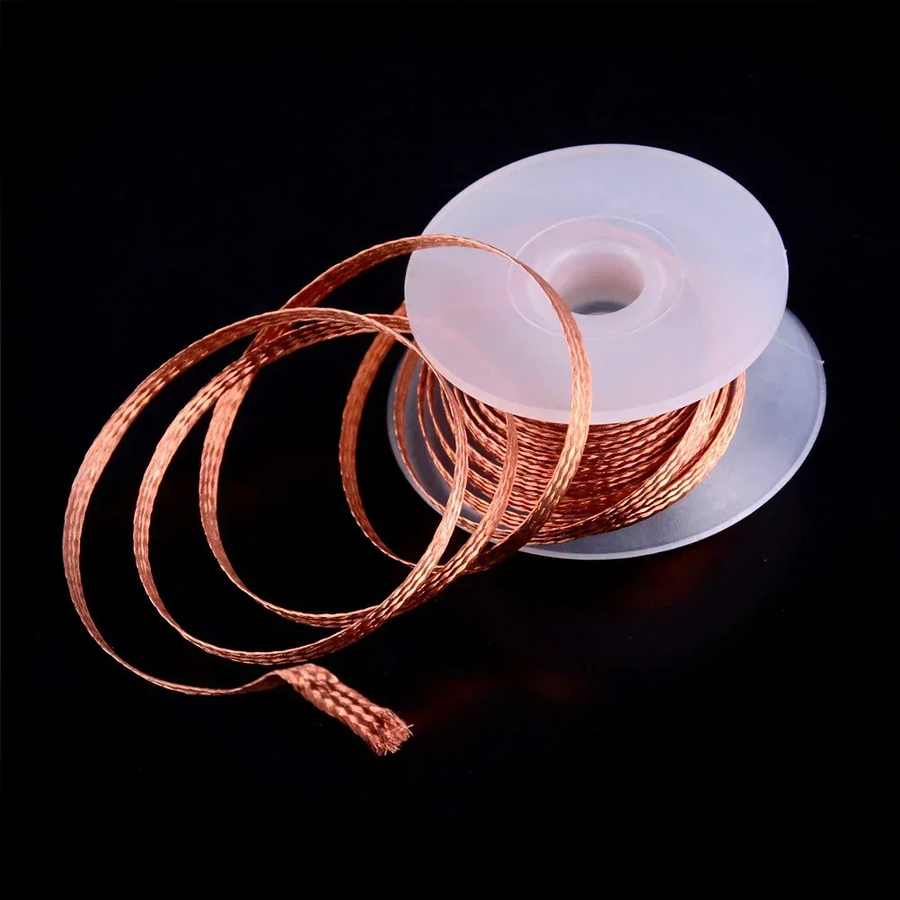 Copper Wire Roll - 1.0-4.0mm 長さの溶接ワイヤー、はんだ吸い取りメッシュブレードテープ、銅溶接ポイントはんだ除去ワイヤー、はんだ付け用修理ツール