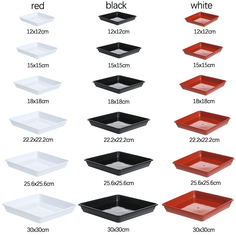 1個入りプラスチック製植木鉢、正方形プラスチック製トレイ、水 - Drip Tray Saucer のレビューと価格